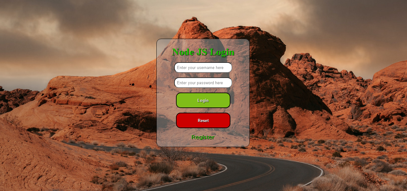 This is the login page of the project.